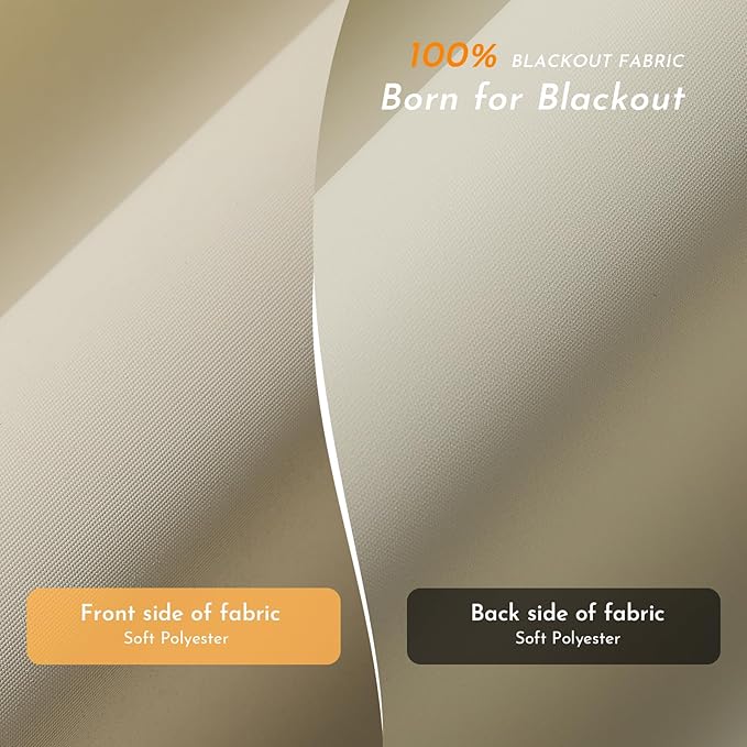 Persilux Blackout Roller Blinds for Indoor Windows, Cordless Roller Shades with Valance, Thermal Insulated Fabric Window Shades & Blinds, UV Protection Shades for Home and Bedroom (Beige,22"W x 72"H)