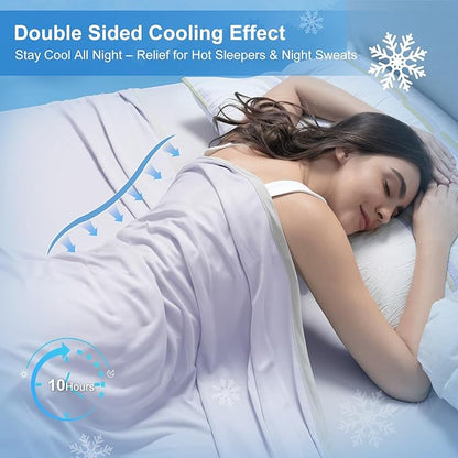 PHF Double Cooling Throw Blanket for Hot Sleepers, Arc-Chill Q-Max>0.5 with Double Cooling, Summer Blanket Absorbs Heat to Keep Cool All Night for Night Sweats (Purple, 50''x60'')