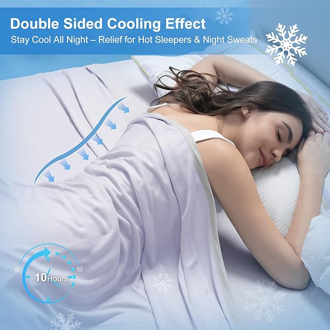 PHF Double Cooling Blanket for Hot Sleepers King Size, Arc-Chill Q-Max>0.5 with Double Cooling, Summer Blanket Absorbs Heat to Keep Cool All Night for Night Sweats (Purple, 108''x90'')