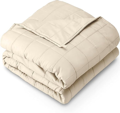 Bare Home Weighted Blanket Twin or Full Size 7lb (40" x 60") - All-Natural 100% Cotton - Premium Heavy Blanket Nontoxic Glass Beads (Sand, 40"x60")