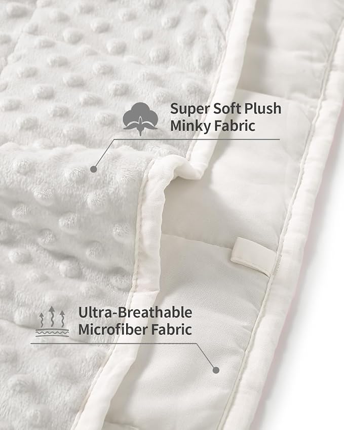Mr. Sandman Weighted Blanket for Adults, Heavy Blanket for Woman, Man Sleeping/Calm, Soft and Cozy Weighted Throw Blankets, Machine Washable, 60 x 80in, 15 lbs, White
