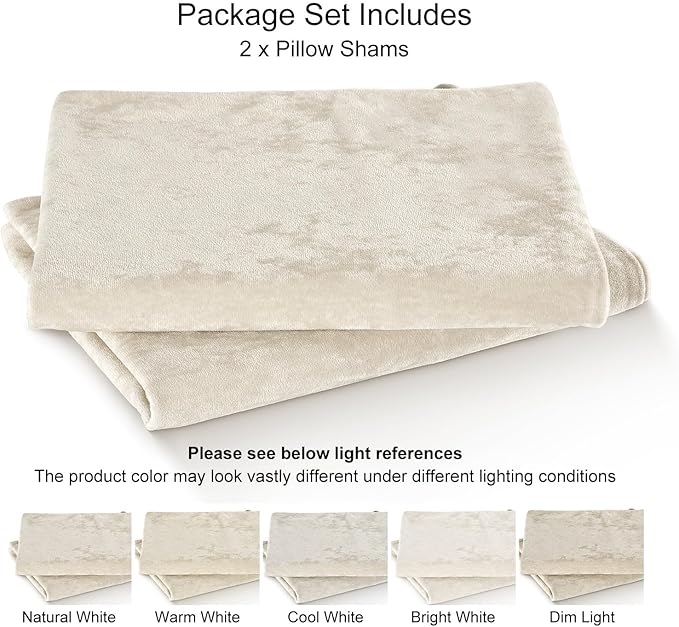PHF Truly Velvet Pillowcases King Size, No Insert, 2 Pack Ultra Soft Breathable Pillow Shams Covers with Envelope Closure, 20" X 36" Luxury Cozy Warm Fuzzy Flannel, Sand