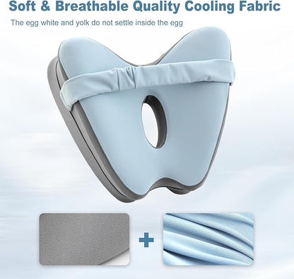 Knee Pillow for Side Sleepers, Memory Foam Leg Pillow for Side Sleeping, Cooling Knee Pillow with Strap for Hip Pain, Back Pain, Sciatica Pain Relief, Spine Alignment (Butterfly-Blue)