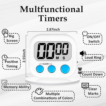 ZILLEEN Classroom Timers for Kids Classroom Magnetic Digital Kitchen Timers for Cooking Teachers Gym Game 6 Pcs