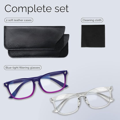 livho High Tech Blue Light Glasses - Advanced Blue Light Blocking Computer Glasses - Screen Fatigue & UV Protection
