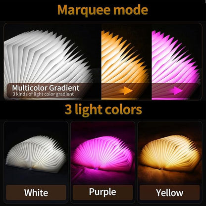Folding Book Lamp Dragon Night Light, Portable Bedside Light (3 Colors) - Gift for Book Lovers
