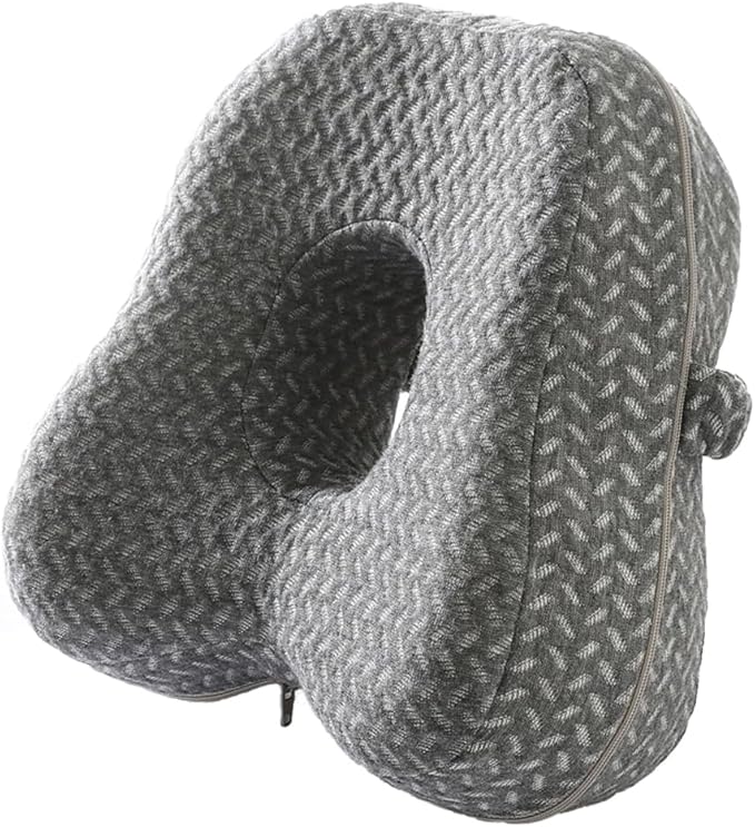 Knee Pillow for Side Sleepers - Butterfly Hollow Design Aligns Spine and Relieves Pressure - Memory Foam Leg Elastic Pillow Strap for Back, Hip, Sciatica Pain Relief - Gray