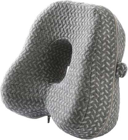 Knee Pillow for Side Sleepers - Butterfly Hollow Design Aligns Spine and Relieves Pressure - Memory Foam Leg Elastic Pillow Strap for Back, Hip, Sciatica Pain Relief - Gray