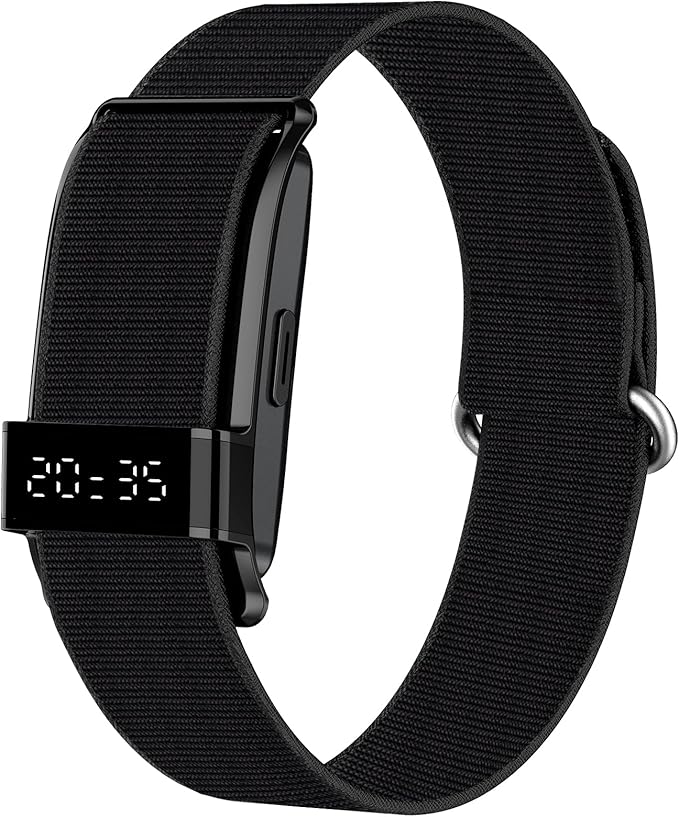 Fitness Trackers Smart Wristband With Hidden Screen(Wrist-Raise Screen Activation)Activity & Sleep Tracker with Heart Rate/HRV/Blood Oxygen, Vibration Alerts, Free APP (Black, Universal Size)