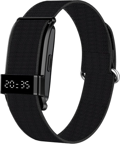 Fitness Trackers Smart Wristband With Hidden Screen(Wrist-Raise Screen Activation)Activity & Sleep Tracker with Heart Rate/HRV/Blood Oxygen, Vibration Alerts, Free APP (Black, Universal Size)