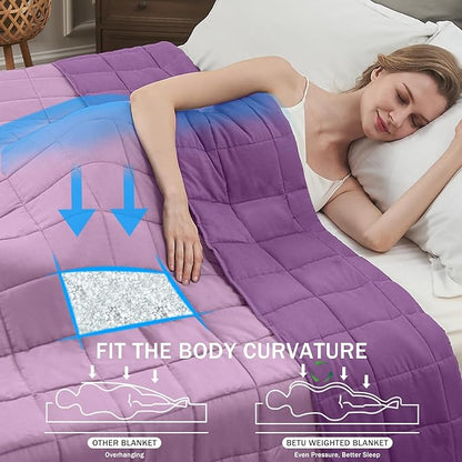Purple Weighted Blanket for Adults 20lbs, 80"x87", King Size Cooling and Soft Heavy Throw Blanket for 130-220lbs, Microfiber Soft Thick Big Blankets Weighted Comforter Gift for Sleeping