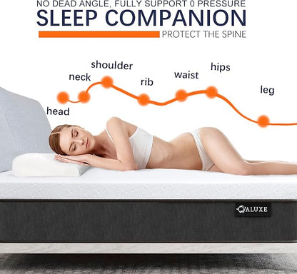 VALUXE 4 Inch Gel Memory Foam Mattress Topper Queen Size High Density Cooling Pad Pressure Relief Bed Topper (with Removable & Washable Bamboo Cover)