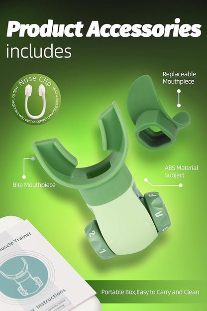 Respiratory Muscle Trainer,Breathers Trainers Exerciser Fitness for Wellness (Green)