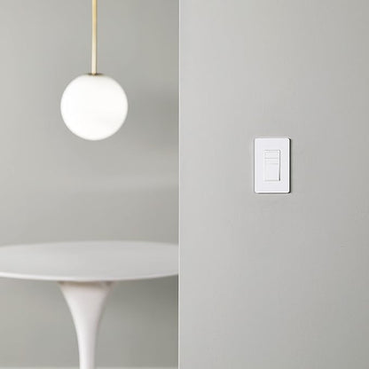 Amazon Basics Smart Dimmer Switch, 3-Way, Works with Alexa Only, Voice Control, Wi-Fi Light Switch, Schedule, 2.4 GHz Wi-Fi, No Hub Required, White