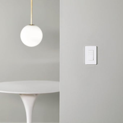 Amazon Basics Smart Dimmer Switch, Single Pole, Works with Alexa Only, Voice Control, 2.4 GHz Wi-Fi, No Hub Required, Neutral Wire Required, White