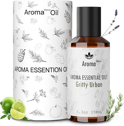 Wood-Inspired Hotel Collection Diffuser Oil - Gritty Urban - Reed Essential Oil blends for Home Luxury Aroma Diffuser, Lemon Verbena, Chamomile and Oakmoss, Elevate Room with Air Fresheners - 5.3fl oz