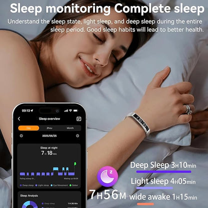 Health Smart Bracelet,Fitness Tracker with Heart Rate, Sleep Monitoring, Blood Oxygen, Step Counting for iOS and Android, No Subscription Fee, Waterproof, Valentines Day Gifts for Her Him(Black)