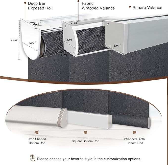 Motorized Blinds Roller Shade with Remote: Canisteo Automatic Smart Blind for Windows 100% Blackout, Electric Blinds Compatible with Alexa/Google Home/Apple Homekit, Customized Size,Noir Umber