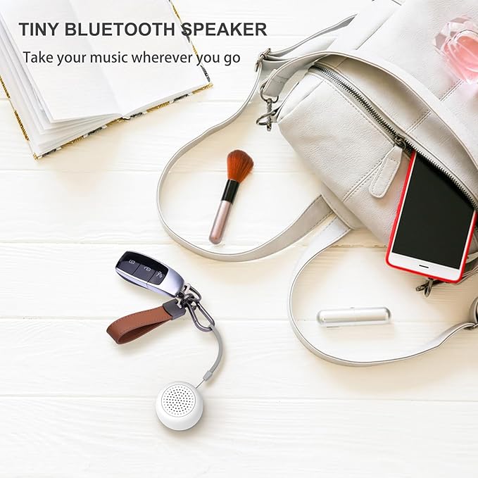 Bluetooth Speakers Portable Wireless, Travel Speakers Bluetooth 5.0 Wireless Mini Speaker for Outdoor (White)