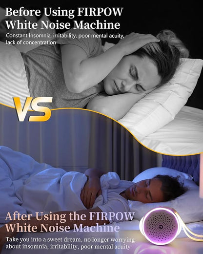 White Noise Sound Machine with 27 Soothing Sounds,Sleep Sound Timer and Memory Function - Portable Sound Machine for Baby and Adult at Home,Office,Travel and More