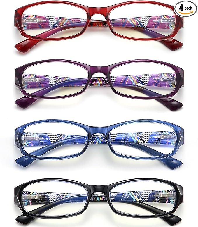 Reading Glasses for Women with Spring hinges 2.75 Lightweight Computer Readers with Blue Light Protection and Case