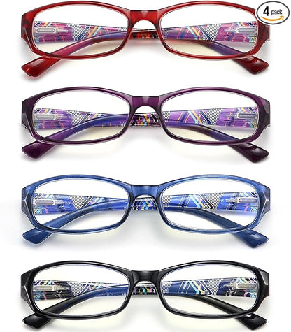 Reading Glasses for Women with Spring hinges 2.75 Lightweight Computer Readers with Blue Light Protection and Case