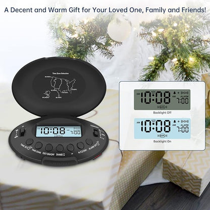 DreamSky Vibrating Alarm Clock for Heavy Sleepers - Bed Shaker Alarm Clock Under Pillow for Adults Teens Kids & Hearing Impaired, Rechargeable Battery Operated for Bedroom, Travel, Auto DST, Backlight