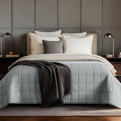 HomeSmart 50lbs Weighted Blanket Queen Size – Heavy Pressure, Ultra Soft Hypoallergenic Fabric – The Heaviest Weighted Blanket, 92x88, Grey