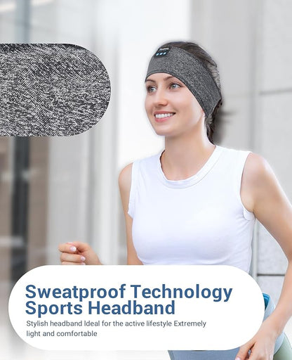 Perytong Sleep Headphones Wireless, Bluetooth Sports Headband Headphones with Ultra-Thin HD Stereo Speakers Perfect for Sleeping,Workout,Jogging,Yoga,Insomnia, Air Travel, Meditation (Charcoal Grey)
