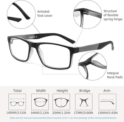 DONGDI Blue Light Blocking Reading Glasses 4 Pack Computer Readers for Women Men,Anti Glare UV Ray Filter Eyeglasses… (4pack-grey tortoise, 3.00)