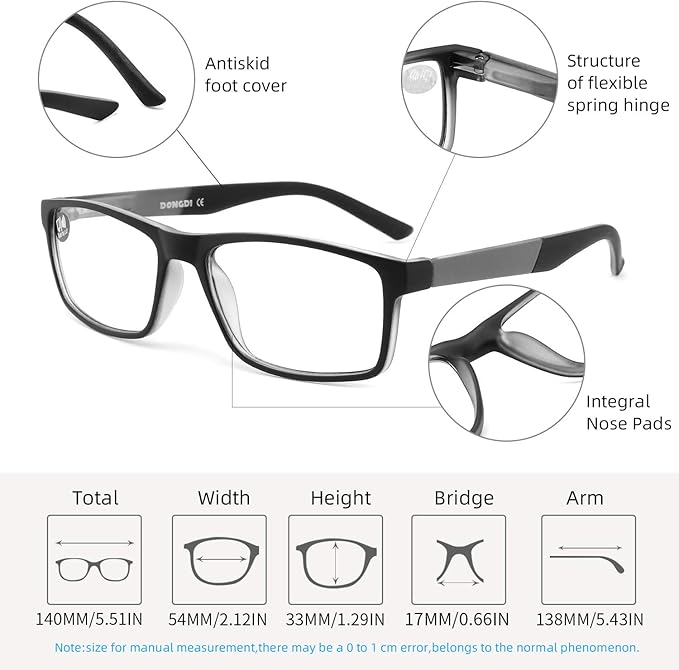DONGDI Blue Light Blocking Reading Glasses 4 Pack Computer Readers for Women Men,Anti Glare UV Ray Filter Eyeglasses… (4pack-black/tortoise, 2.50)