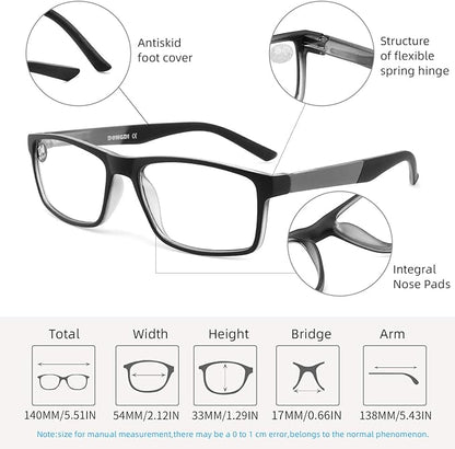 DONGDI Blue Light Blocking Reading Glasses 4 Pack Computer Readers for Women Men,Anti Glare UV Ray Filter Eyeglasses… (4pack-black/tortoise, 3.00)