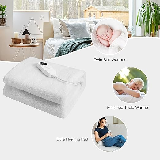 GORELAX Massage Table Warmer Heating Pad, 71¡± X 31¡± Deluxe Fleece Spa Massage Bed Warmer with 5 Heating Levels & 8H Timer, 12 Ft Cord Electric Heated Blanket, Overheat Protection, Machine Washable