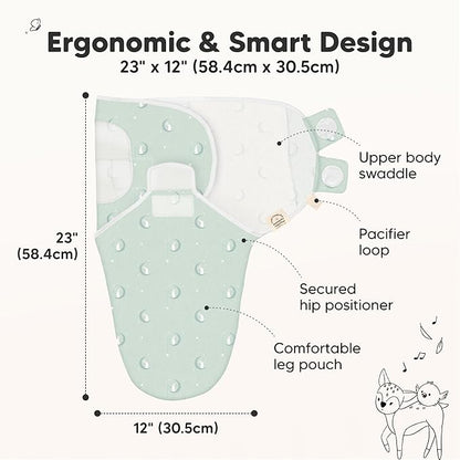 3-Pack Organic Baby Swaddle Sleep Sacks - Swaddles for Newborns, Infant 0-3 Months, Baby Girls, Boys, Soft & Snug Newborn Sleep Sack, Nursery Swaddling Blankets (Lunari, OS)