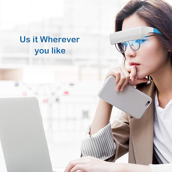 Light Therapy Glasses with Travel Case, Blue Light Therapy and Daylight LED Sunlight, Wearable UV-Free Happy Lamp, Natural Relief for Good Sleep, Happy Mood, Boost Energy and Jet Lag