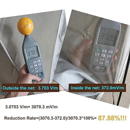 100% Silver Fiber Anti-Radiation Bed Canopy,EMF Shielding Bed Canopy for Microwave and Other Electromagnetic Waves,Silver-50 * 230 * 800cm