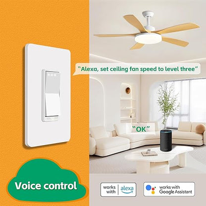 Smart Ceiling Fan Control by MartinJerry | 4-Level Speed Controller, Smart Life App Control, Voice Control, 1 Pack