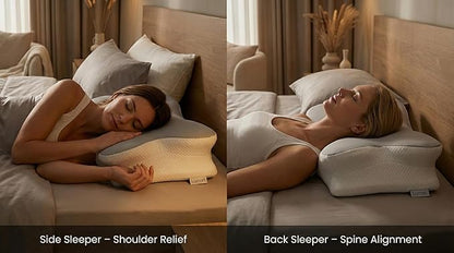 Lunari Butterfly Cervical Pillow – Orthopedic Memory Foam Neck Support Pillow for Neck Pain Relief, Ergonomic Cooling Pillow for Side & Back Sleepers