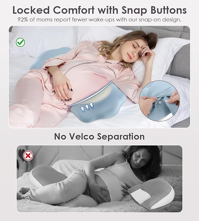 Memory Foam Pregnancy Pillows for Sleeping, Side Sleeper Maternity Pillow Support for Back Belly HIPS, Adjustable Wedge Pillow for Pregnant Women, Side Sleeping Pregnant Pillows with Pillowcase