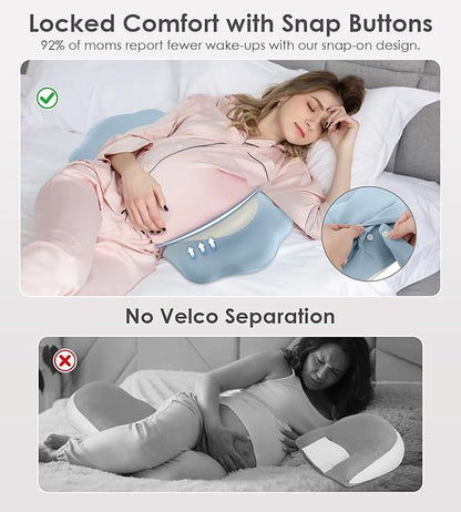 Memory Foam Maternity Pillow for Sleeping, Pregnancy Pillows Support for Back Belly HIPS, Adjustable Travel Wedge Pillow for Pregnant Women, Side Spleeping Pregnant Pillows with Pillowcase