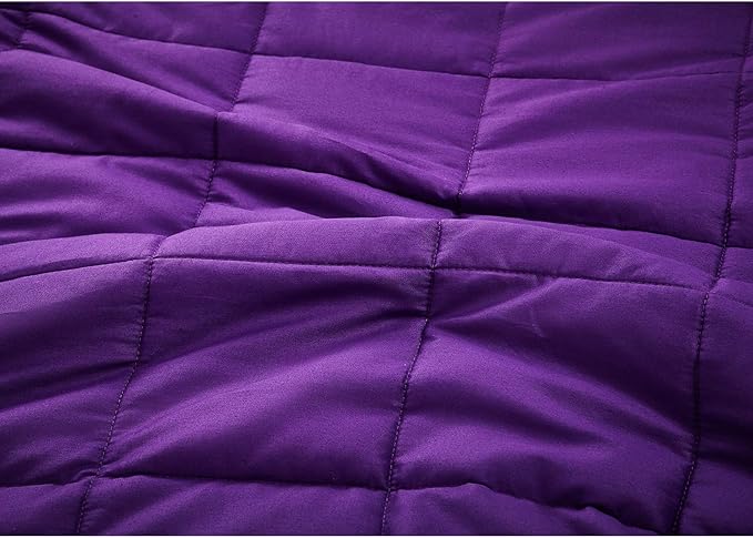 RelaxBlanket Weighted Blanket | 60''x80'',15lbs | for Individual Between 140-190 lbs | Premium Cotton Material with Glass Beads | Violet