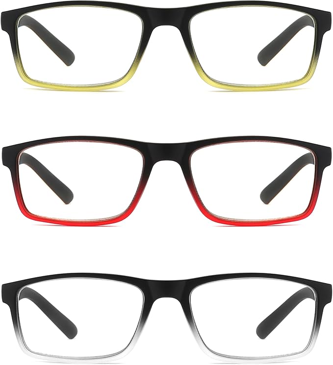 DONGDI Blue Light Blocking Reading Glasses 4 Pack Computer Readers for Women Men,Anti Glare UV Ray Filter Eyeglasses… (C10-12, 2.50)