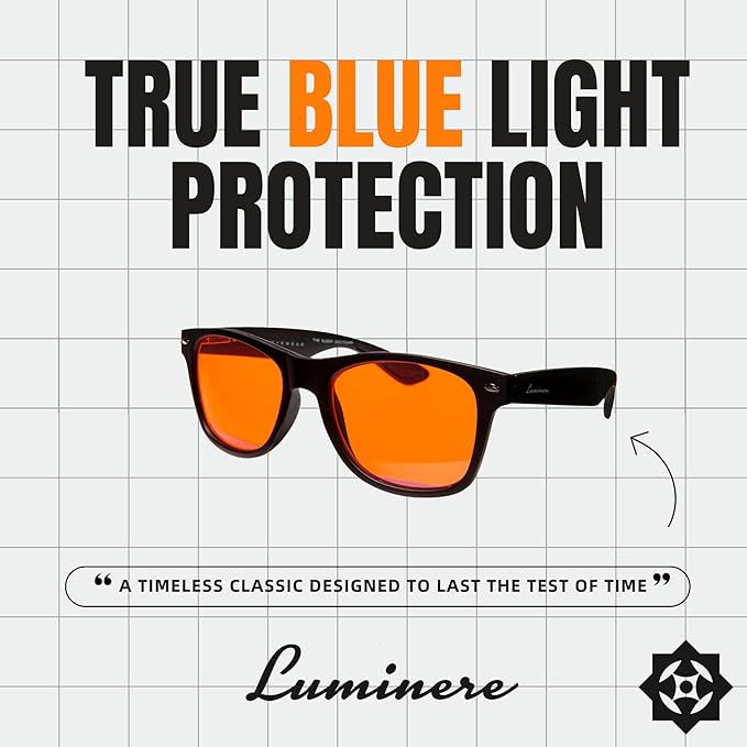 Luminere 99.9% Blue Light Blocking Glasses Anti Blue Light Men & Women, Eye Strain Relief Sleep