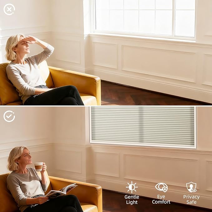 ZSTARR Motorized Skylight Shades Blackout Cellular Honeycomb Electric Blinds with Solar Panel Cordless Rechargeable with Remote for Roof and Slanted Windows Custom Size (LF Printed Cream White)