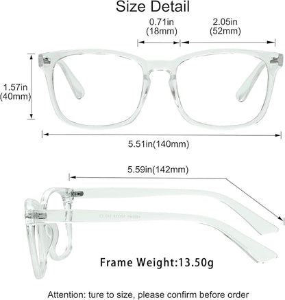 YEIN Progressive Multifocus Reading Glasses, Spring Hinge Blue Light Blocking Glasses for Women Men, No Line Multifocal Readers with Clear Lenses (+0.75/+3.25 magnification)