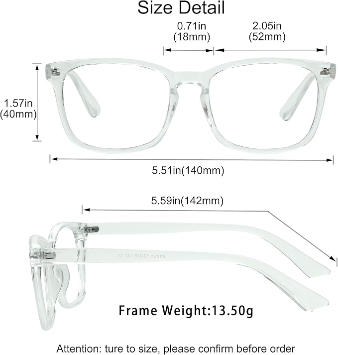YEIN Progressive Multifocus Reading Glasses, Spring Hinge Blue Light Blocking Glasses for Women Men, No Line Multifocal Readers with Clear Lenses (+0.00/+1.50 magnification)
