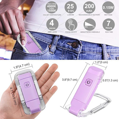 Rechargeable Book Reading Light for Kids,Clip on LED Portable Bookmark Light with Brightness Adjustable for Eye-Protection,Warm White and Amber LEDs Night Reading Lights for Bookwarms