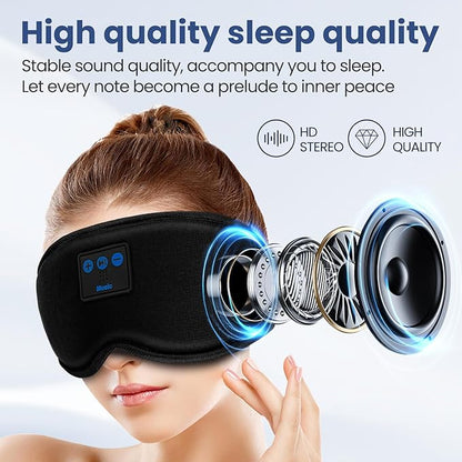 Sleep Headphones, HILDCROA Sleep Mask with Bluetooth Headphones, for Side Sleeper, Bluetooth Eye Mask for Sleeping, Meditation & Travel