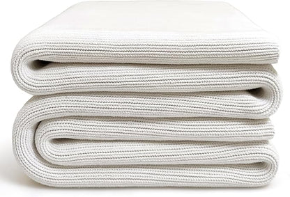 Knitted Weighted Blanket for Adults, 62"x90" 16lbs Chunky Knit Heavy Cotton Blanket, Cooling, Breathable, Sustainable, Machine Washable,Valentine's Day Birthday Gifts Presents for Mom Women