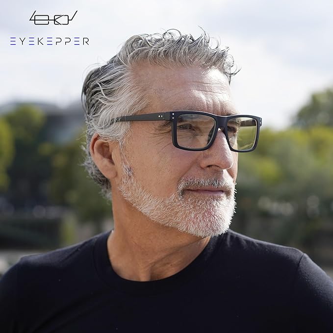Eyekepper Oversized Reading Glasses Square Large Blue Light Readers for Men Women - Black +1.00